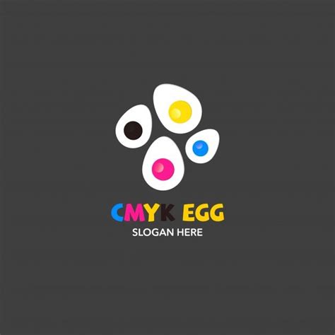 The Logo For Cmy K Egg Is Designed With Three Eggs In Different Colors