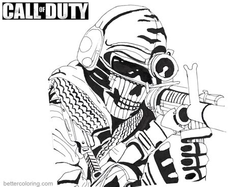 Call of duty coloring pages. Call of Duty Coloring Pages Ghost by kopale - Free ...