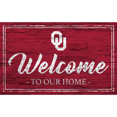 University Of Oklahoma Team Color Welcome Sign 11x19 9798275 Hsn