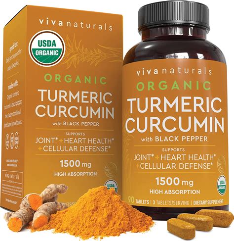 Buy Viva Naturals Organic Turmeric Curcumin Supplement 1 500mg 90