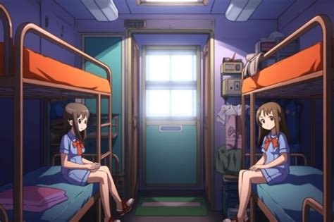 Premium Ai Image Anime Scene Of Two Girls Sitting On Bunk Beds In A Room Generative Ai