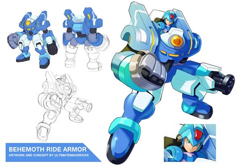 megaman x9 behemoth ride armor by ultimatemaverickx mega man art mega man retro gaming art