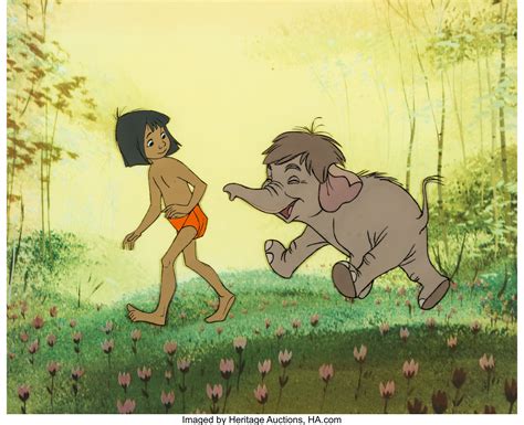 The Jungle Book Mowgli And Hathi Jr Production Cel Walt Disney Lot