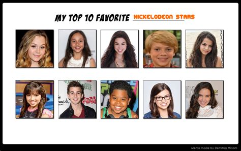 My Top 10 Favorite Nickelodeon Stars By Zendayafan81 On Deviantart