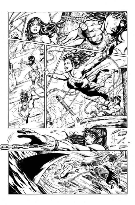 Wonder Woman Conan 2 Pg 21 In Aaron Lopresti S Pages For Sale Comic Art Gallery Room