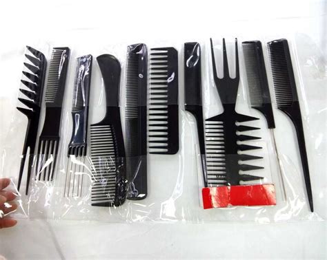 Black Plastic Hair Comb Set Pp Comb Pick Kit Tt Hair Comb Kit Styling