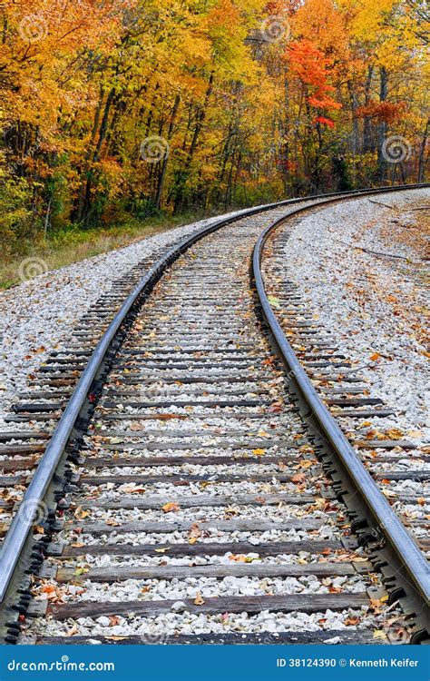 Curving Rails Stock Photo Image Of November Seasonal 38124390