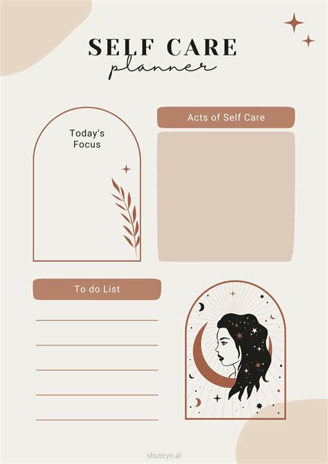 21 Free Printable Self Care Planner Templates For A Better You Shuteye