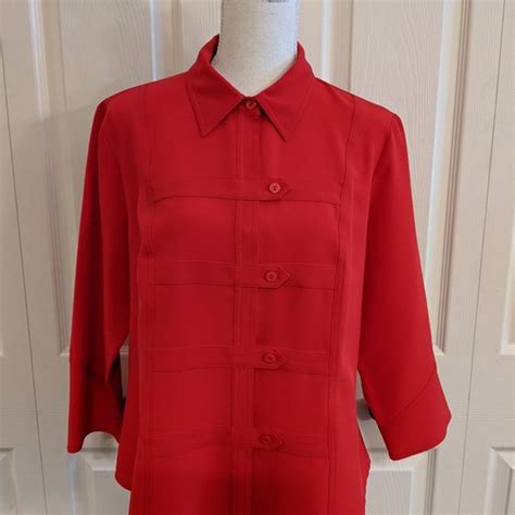 Kathy Che Tops Kathy Che Red Stretch Blouse Poshmark