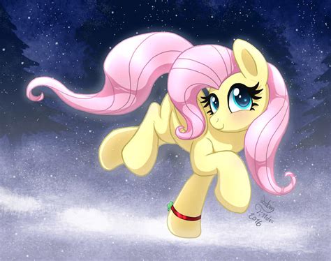 Mlp Fim Fluttershy Running Out In The First Snow By Joakaha On Deviantart