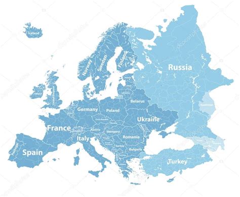 Europer karte / was ist europa? Vektor hoch detaillierte politische Europakarte mit ...