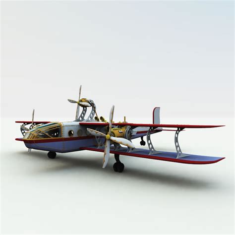 Clockwork Steampunk Airplane 3d Model