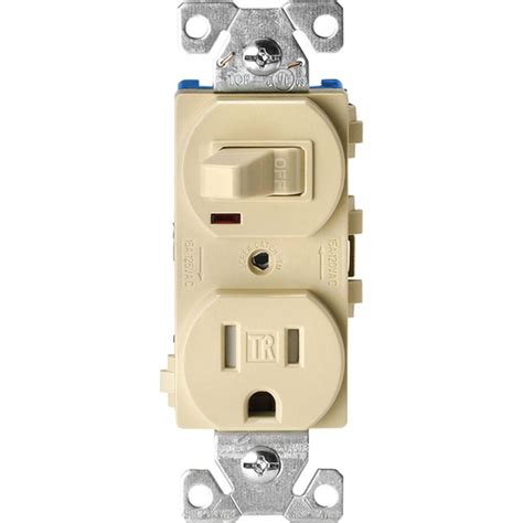 Eaton 15 Amp Tamper Resistant Combination Single Pole Toggle Switch And