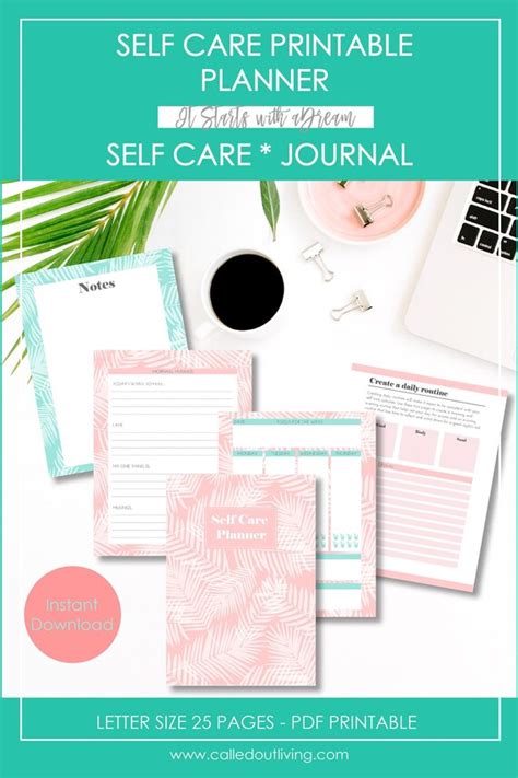 Self Care Planner Workbook Wellness Self Care Planner Self Etsy