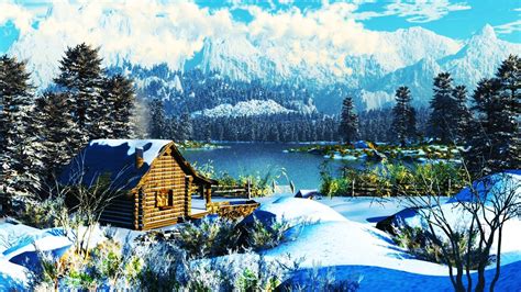 Winter Cabin Wallpaper For Desktop 57 Images