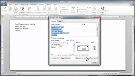 Video 1 Envelopes In Ms Word 2010mp4 Youtube