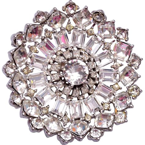Very Well Made And Sparkly Clear Rhinestone Brooch From Wrightglitz On