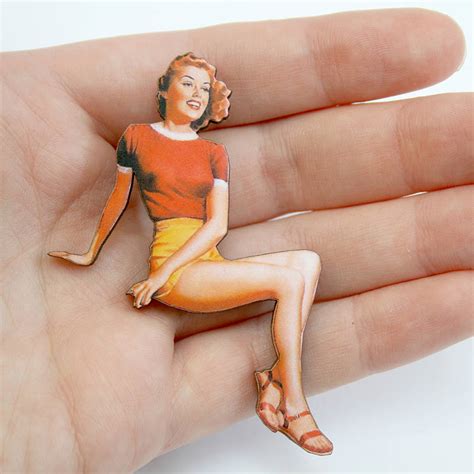 Doris Wooden Pin Up Girl Brooch By Ladybird Likes Notonthehighstreet Com