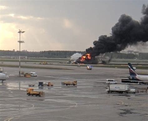 Burning Superjet 100 Plane Crash Lands At Moscows Sheremetyevo Airport