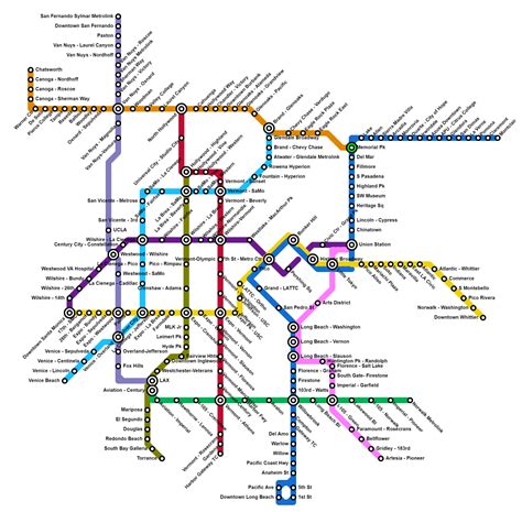La Metro Rail Map Map Of The World
