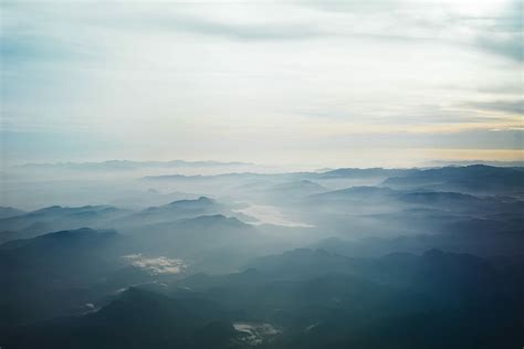 Hd Wallpaper Aerial Photography Of Blue Mountains Surrounded By Fogs