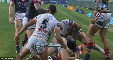 Sydney Roosters Connor Watson Suffers Wardrobe Malfunction During