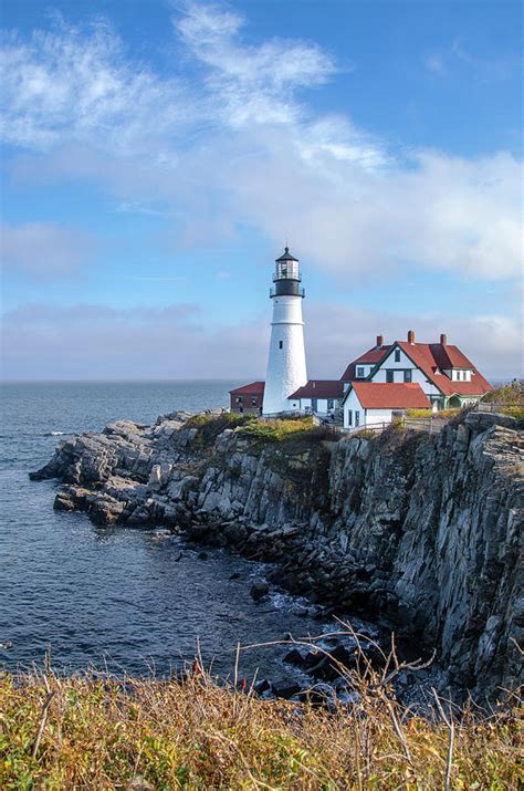 Cape Elizabeth Maine Portland Head Lighthouse Seascape Photograph By