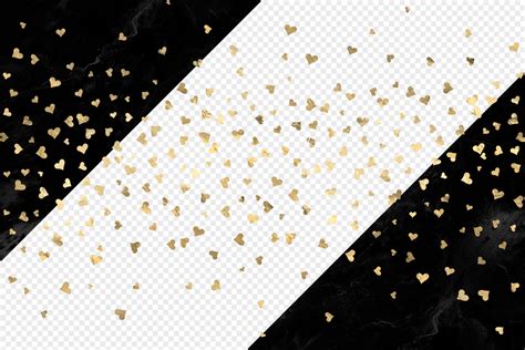 Gold Hearts Confetti Overlays By Digital Curio Thehungryjpeg