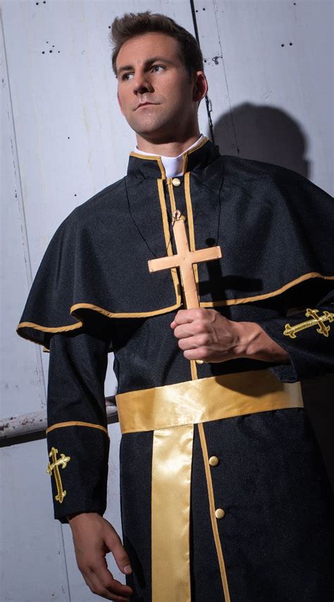 Mens Deluxe Priest Costume Mens Priest Costume Priest