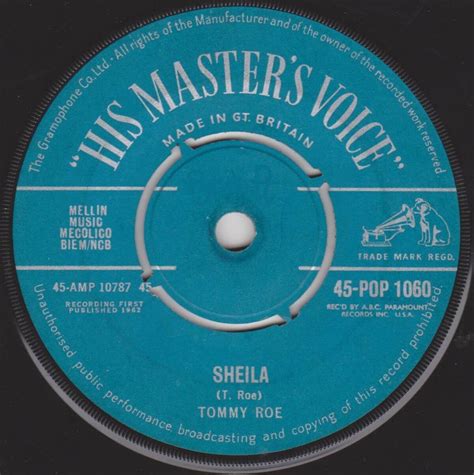 Sheila Save Your Kisses By Tommy Roe Single Hmv 45 Pop 1060 Reviews Ratings Credits