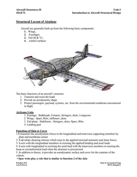 Aircraft Structural Components And Their Functions Pdf