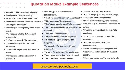 250 Quotation Marks Example Sentences Word Coach