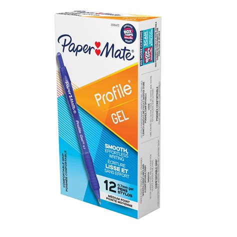 paper mate profile gel retractable pens blue medium 0 7 mm 12 pk grand and toy