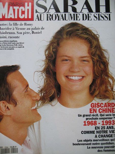 Finalement, je pense que j'ai. Sarah Biasini, Paris Match Magazine 22 July 1993 Cover ...