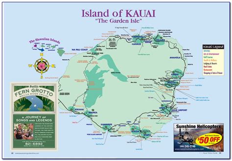 Hawaiian Island Of Kauai Map Best Map Of Middle Earth