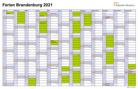 Kalender 2021 zum ausdrucken excel und pdf wir bieten verschiedene excel kalendervorlagen in. Ferien Brandenburg 2021 - Ferienkalender zum Ausdrucken