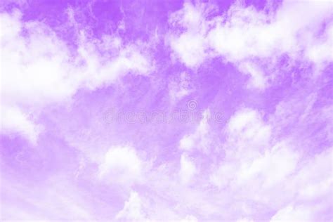 Violet Purple Sky With White Cirro Cumulus Clouds Stock Photo Image