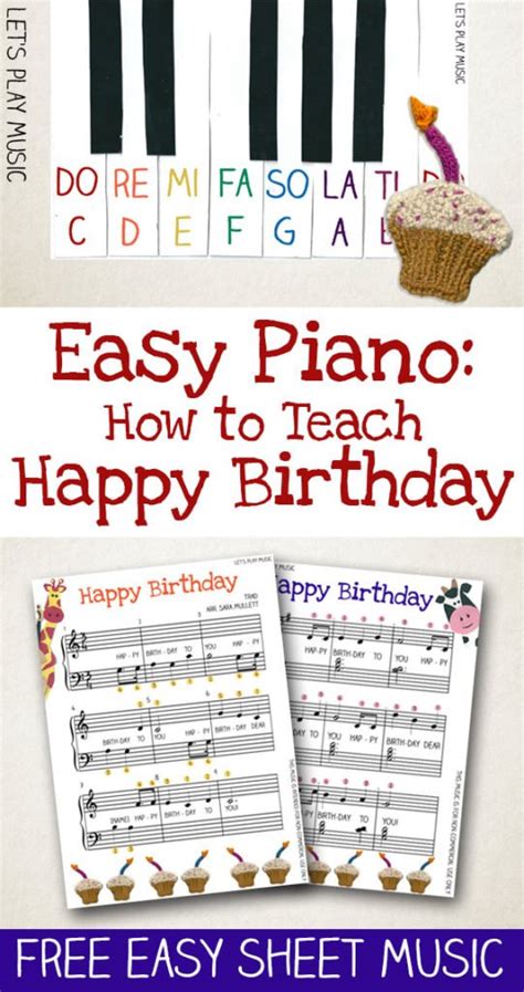 happy birthday easy piano  lets play kids