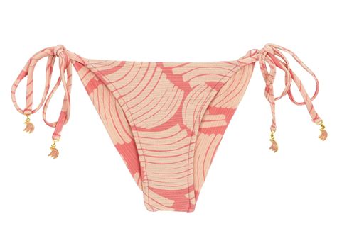 Shop Online Now Rio De Sol Pink Banana Print Side Tie Scrunch Bikini
