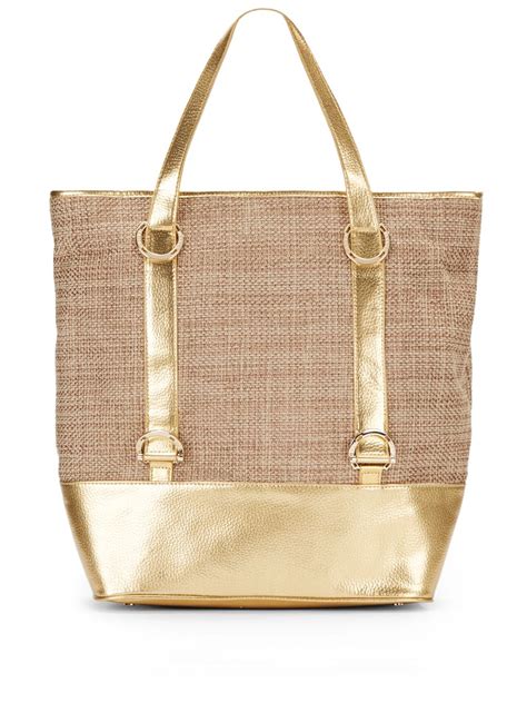 Lyst Ivanka Trump Alexis Faux Leather Beach Bag In Natural