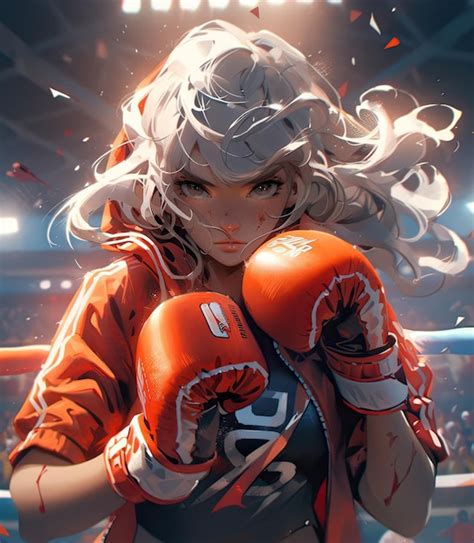 Premium Photo Anime Girl In Boxing Pose