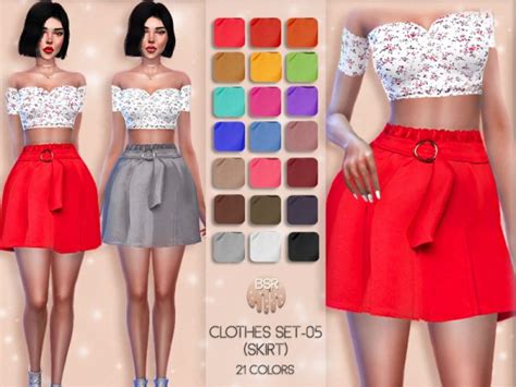 The Sims Resource Clothes Set 5 Skirt By Busra Tr Sims 4 Downloads