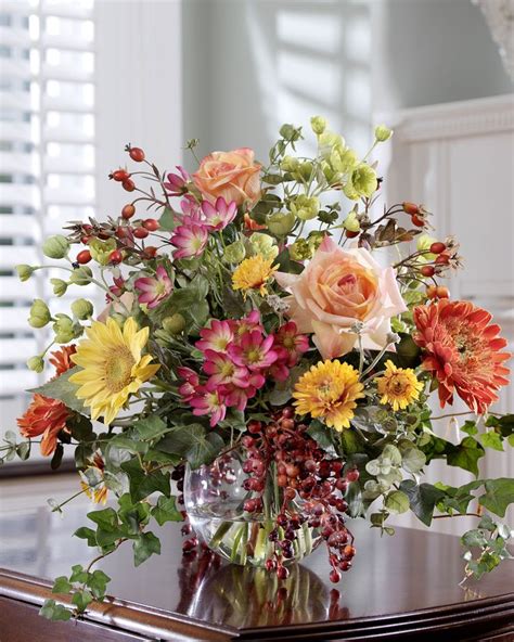 Plants add a soothing, natural decorative element to any room—but often the plant you'd like for the space you're decorating won't work for various reasons. Mixed Flower & Berry Bouquet | Large flower arrangements ...