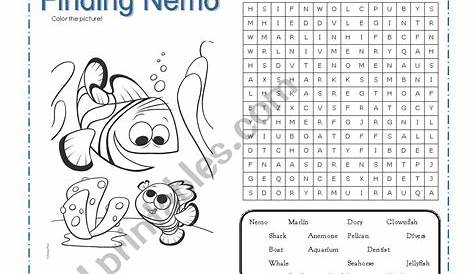 FINDING NEMO - ESL worksheet by daffy