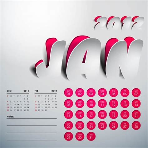 Creative Arts Calendar 2012 Calendar Vector Vectors Graphic Art Designs