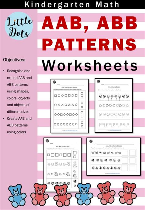 Aab And Abb Patterns Worksheets And Activities For Kindergarten