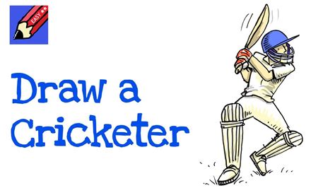 How To Draw A Cricketer Real Easy Step By Step Spoken Tutorial Youtube