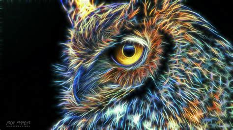 Owl Fractalius Wallpaper Ver2 Animals Fractal Art Owl