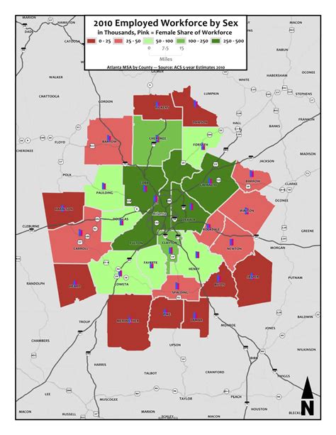 Sex Of Employed Workforce Metro Counties Metro Atlanta Equity Atlas