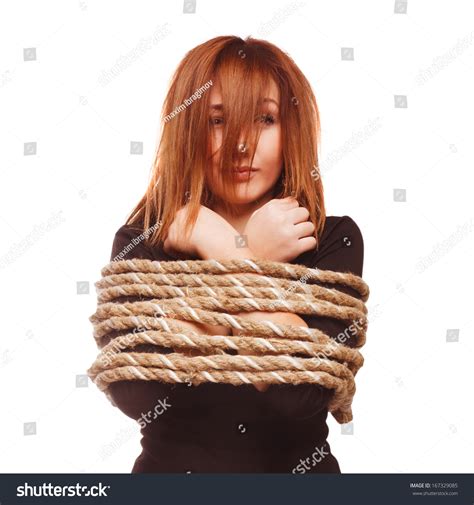Woman Prisoner Tied Rope Hostage Female Bondage Bound Girl Slavery